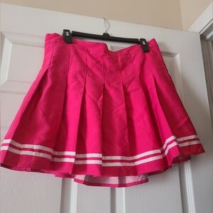 Pink pleated skirts